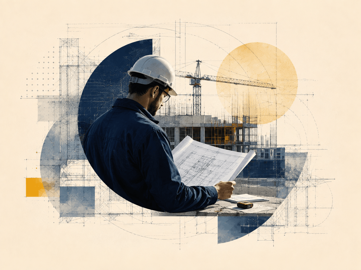 Engineer reviewing project plan